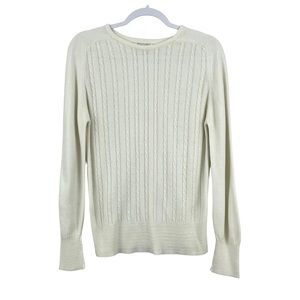 Vintage Christian Dior Actifs Orlon Acrylic Ivory Cable Knit Sweater Womens M